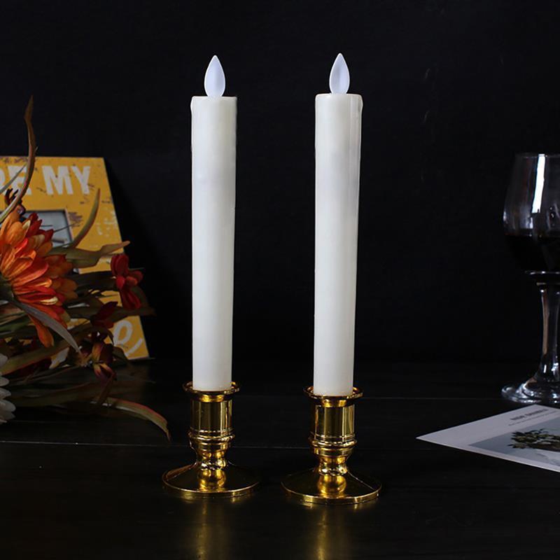 Golden Base LED Candles Christmas Wedding Party Decorat