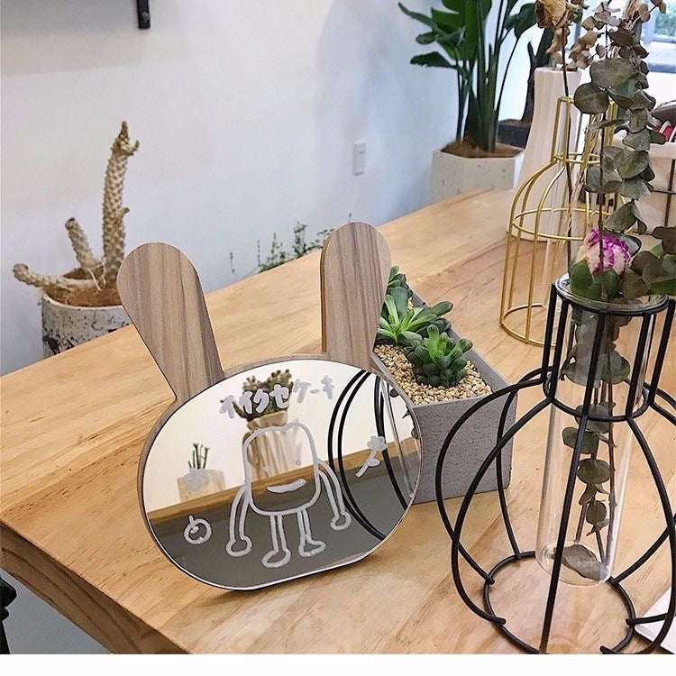 Wooden Folding Glass Table Top Mirror