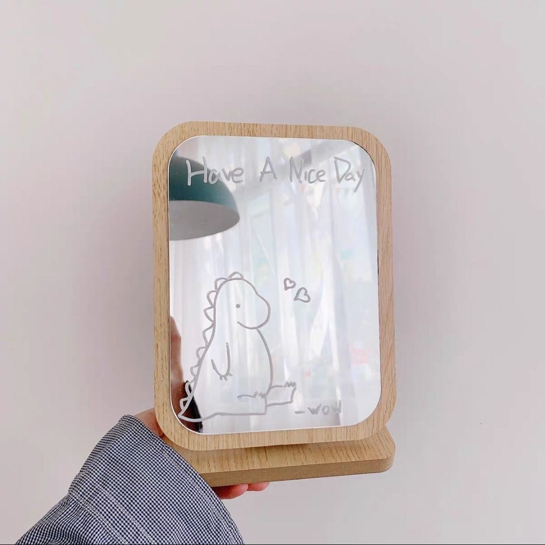 Wooden Folding Glass Table Top Mirror