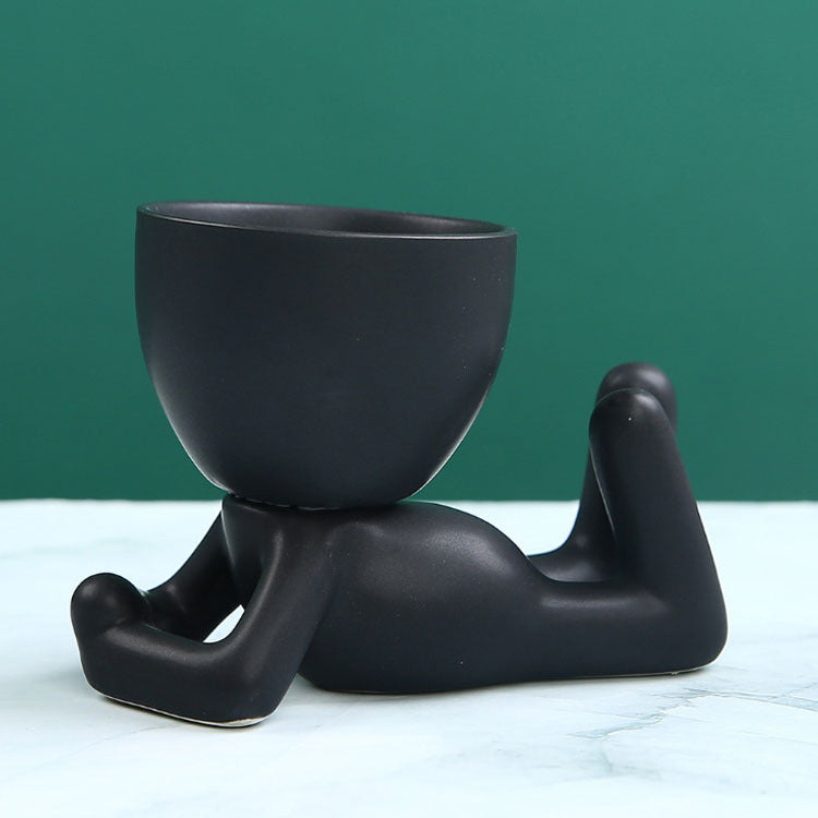 Home Ceramics Little People Succulent Vase – Creative Desktop Art Decoration