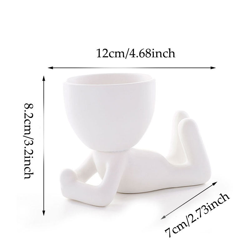 Home Ceramics Little People Succulent Vase – Creative Desktop Art Decoration