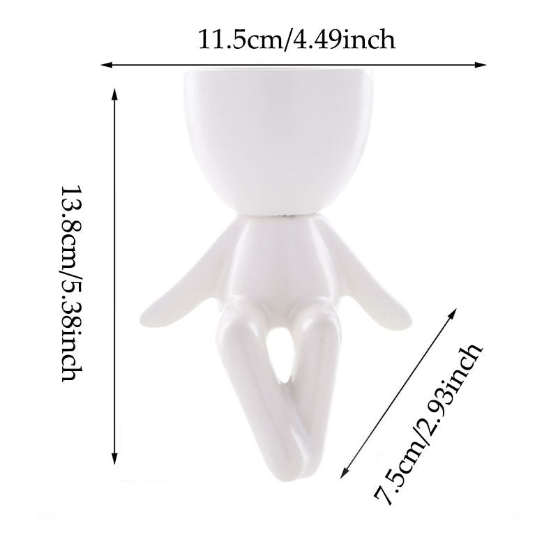 Home Ceramics Little People Succulent Vase – Creative Desktop Art Decoration