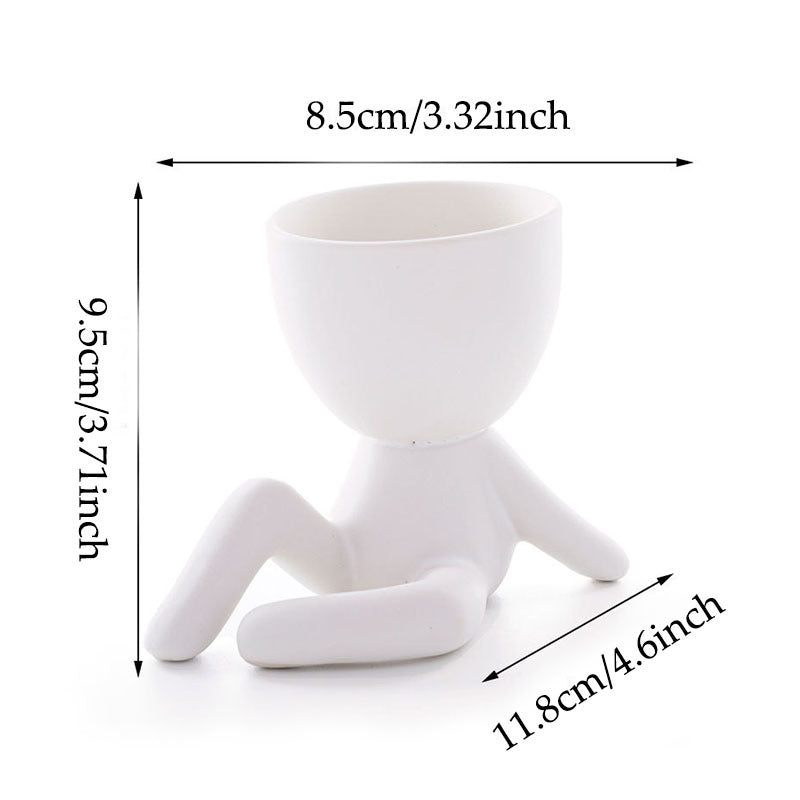 Home Ceramics Little People Succulent Vase – Creative Desktop Art Decoration