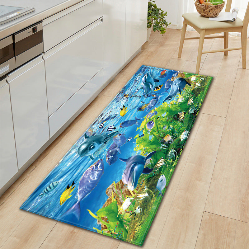 Home Floor Mat 3D Printed Kitchen Rug Door Mats Kitchen Carpets Anti-Slip Welcome Indoor Doormat Carpet for Living Room Washable