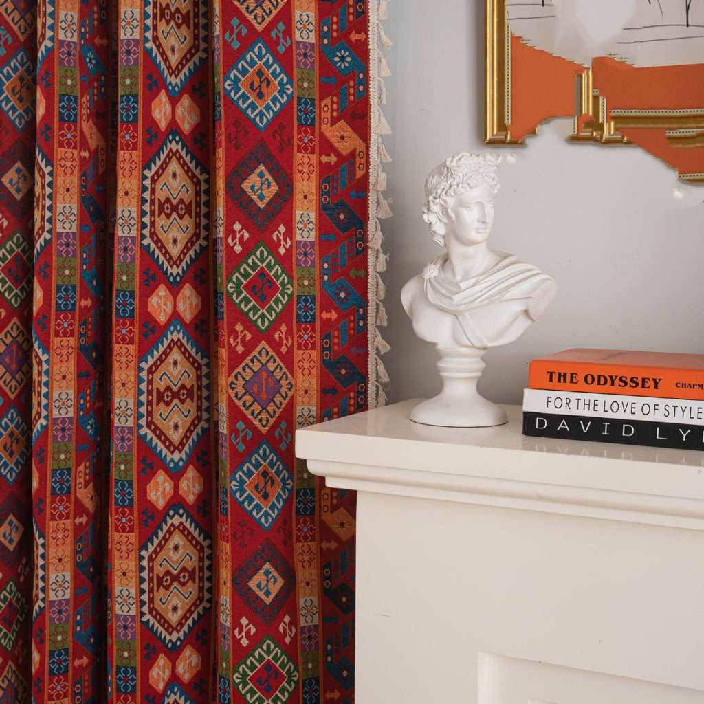 American Style Tassel Curtains For Bedroom, Living Room, Balcony, Ready-made Curtains