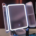 LED Folding Light Compensation Dressing Mirror With Lamp Table
