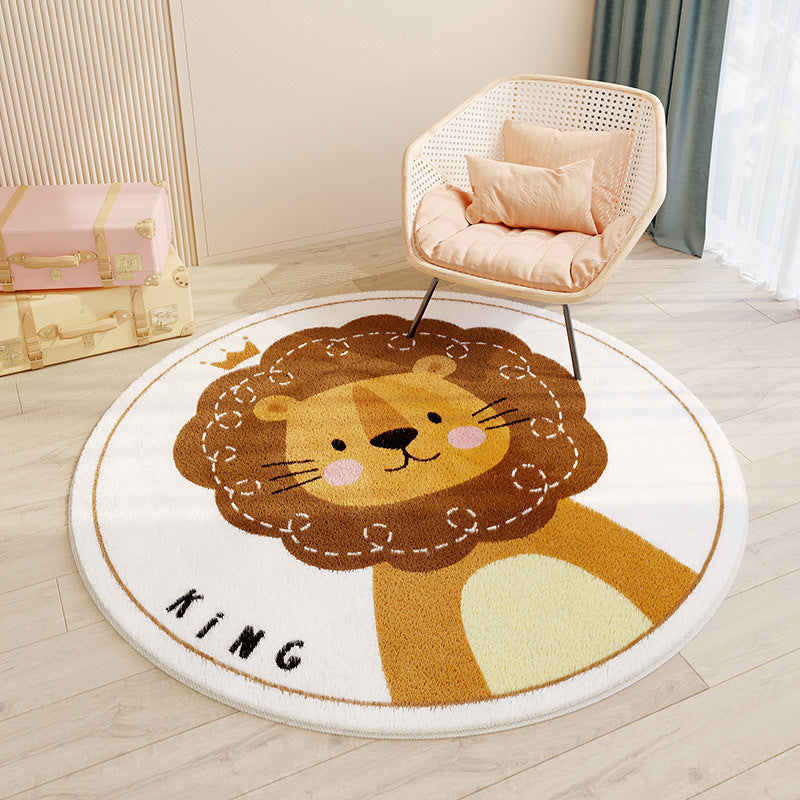 Cashmere-like Round Floor Mat Bedroom Cute Round Absorbent Non-slip Living Room