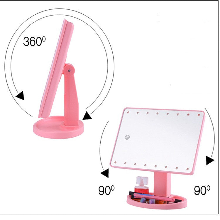 Rechargeable table top dressing mirror