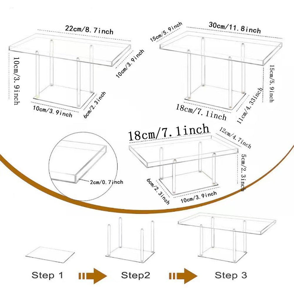 Acrylic Transparent Storage Tray For Dessert Tables