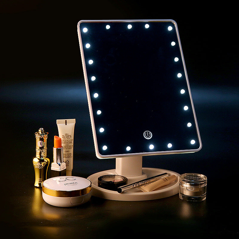 Rechargeable table top dressing mirror
