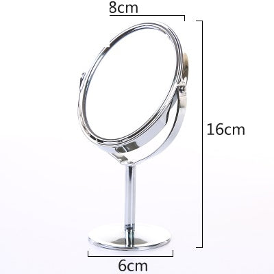 Small round table top steel frame round mirror