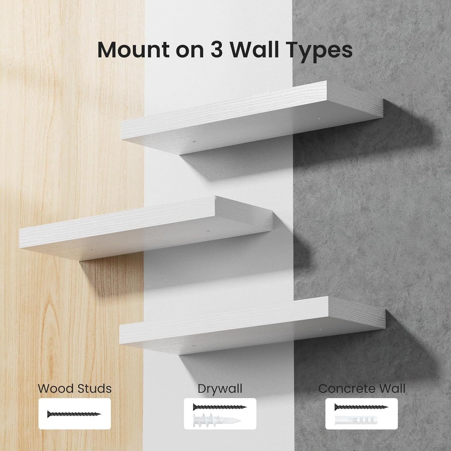 One-line Wall-mounted Floating Wall Shelf
