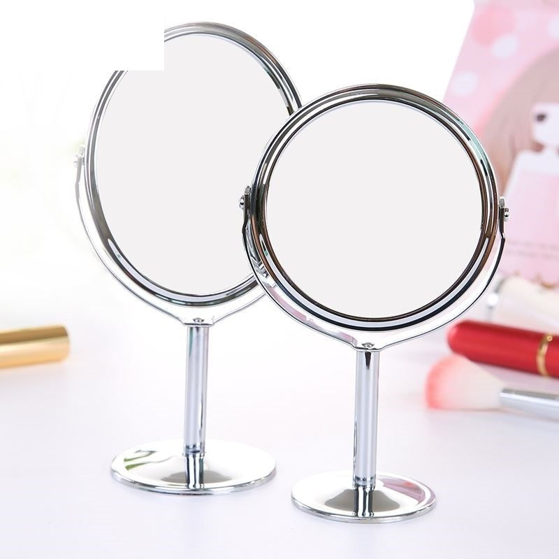Small round table top steel frame round mirror