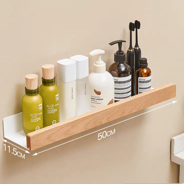 Solid Wood Bathroom Bathroom Non-perforated Shelves