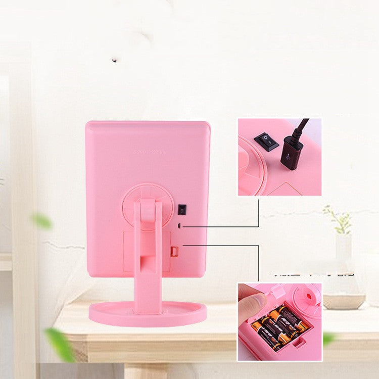 Rechargeable table top dressing mirror