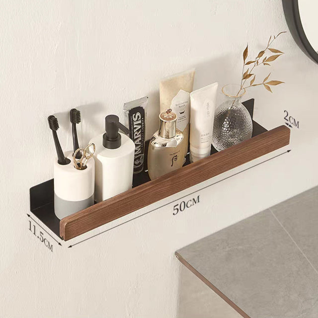 Solid Wood Bathroom Bathroom Non-perforated Shelves