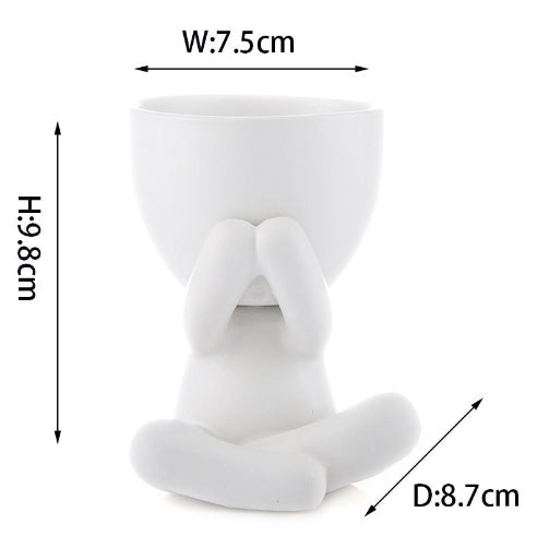 Home Ceramics Little People Succulent Vase – Creative Desktop Art Decoration