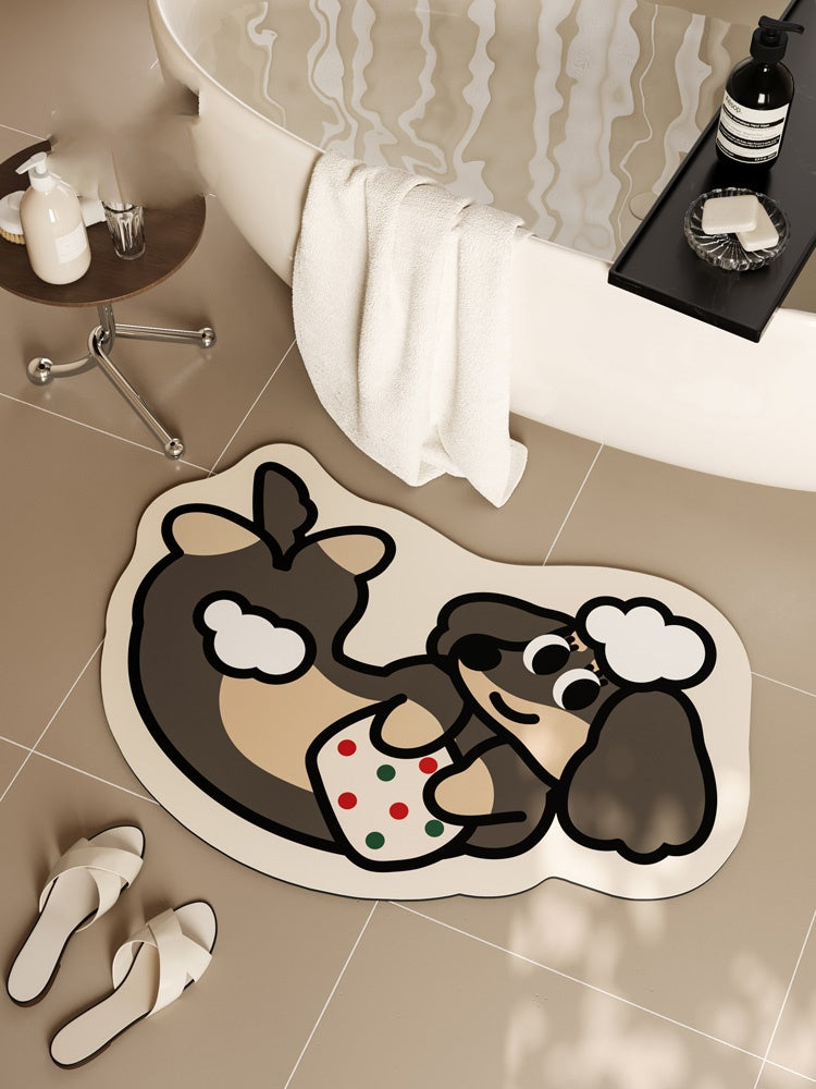 Retro Home Bathroom Bathroom Water Absorbing And Non Slip Floor Mats
