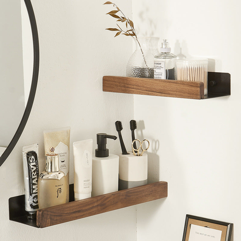 Solid Wood Bathroom Bathroom Non-perforated Shelves