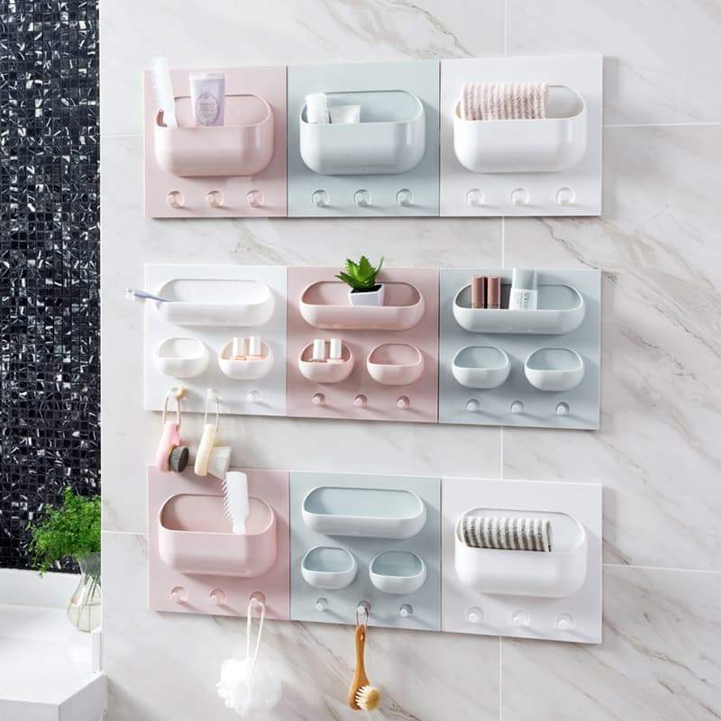 Kitchen Shelves Plastic Free Perforation Household Storage Simple Shelves
