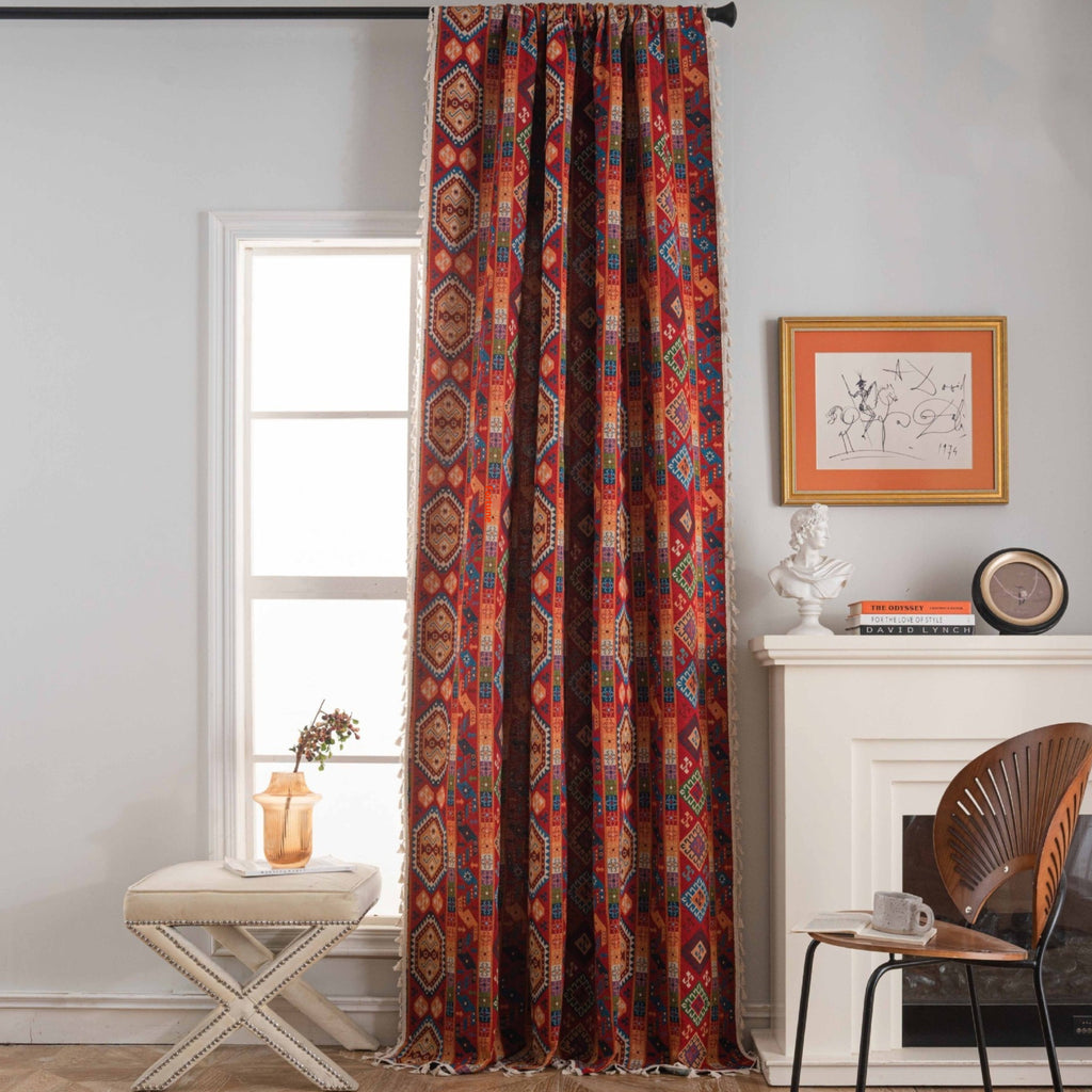 American Style Tassel Curtains For Bedroom, Living Room, Balcony, Ready-made Curtains