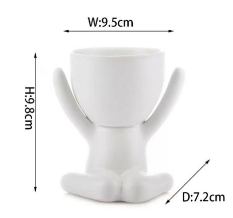 Home Ceramics Little People Succulent Vase – Creative Desktop Art Decoration