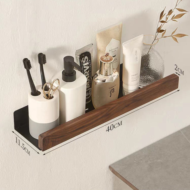 Solid Wood Bathroom Bathroom Non-perforated Shelves