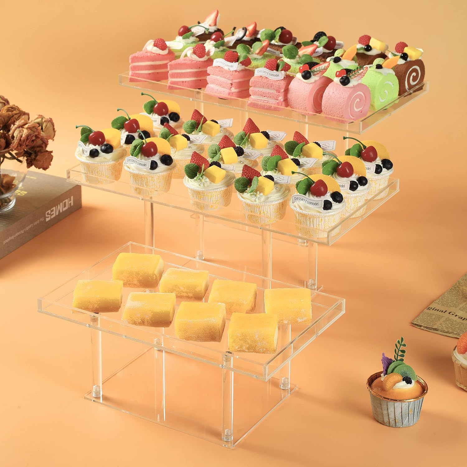 Acrylic Transparent Storage Tray For Dessert Tables