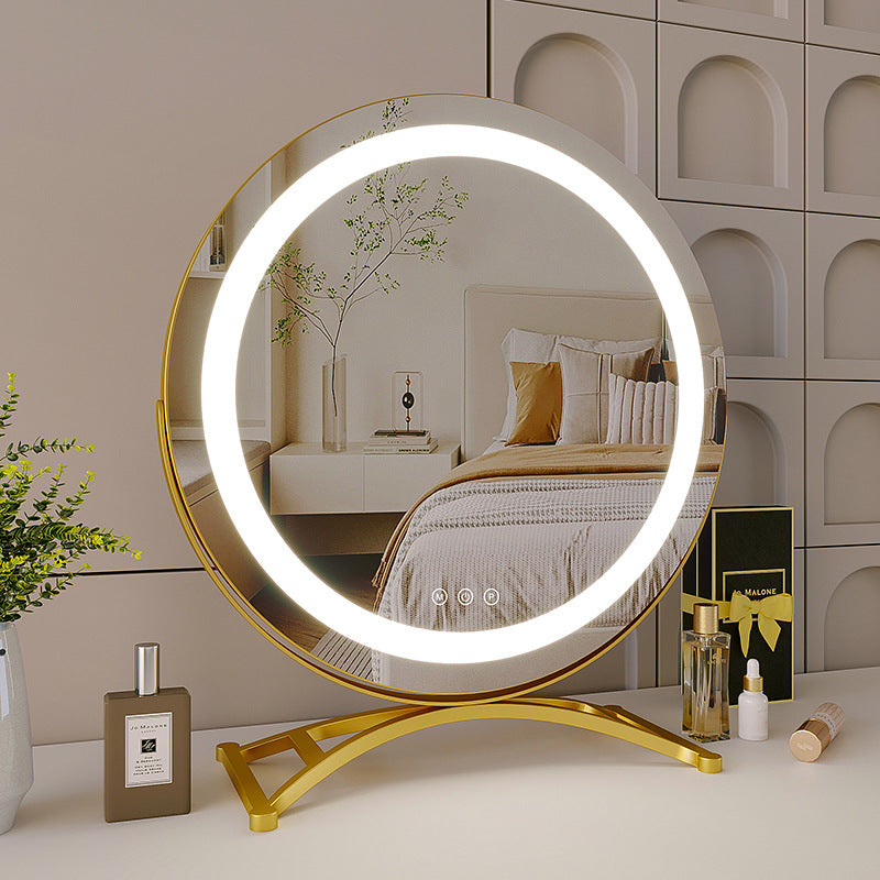 Round Black Dressing Table Makeup Mirror